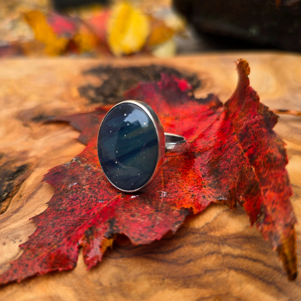 Blue Leland Minimalist Sterling Silver Ring