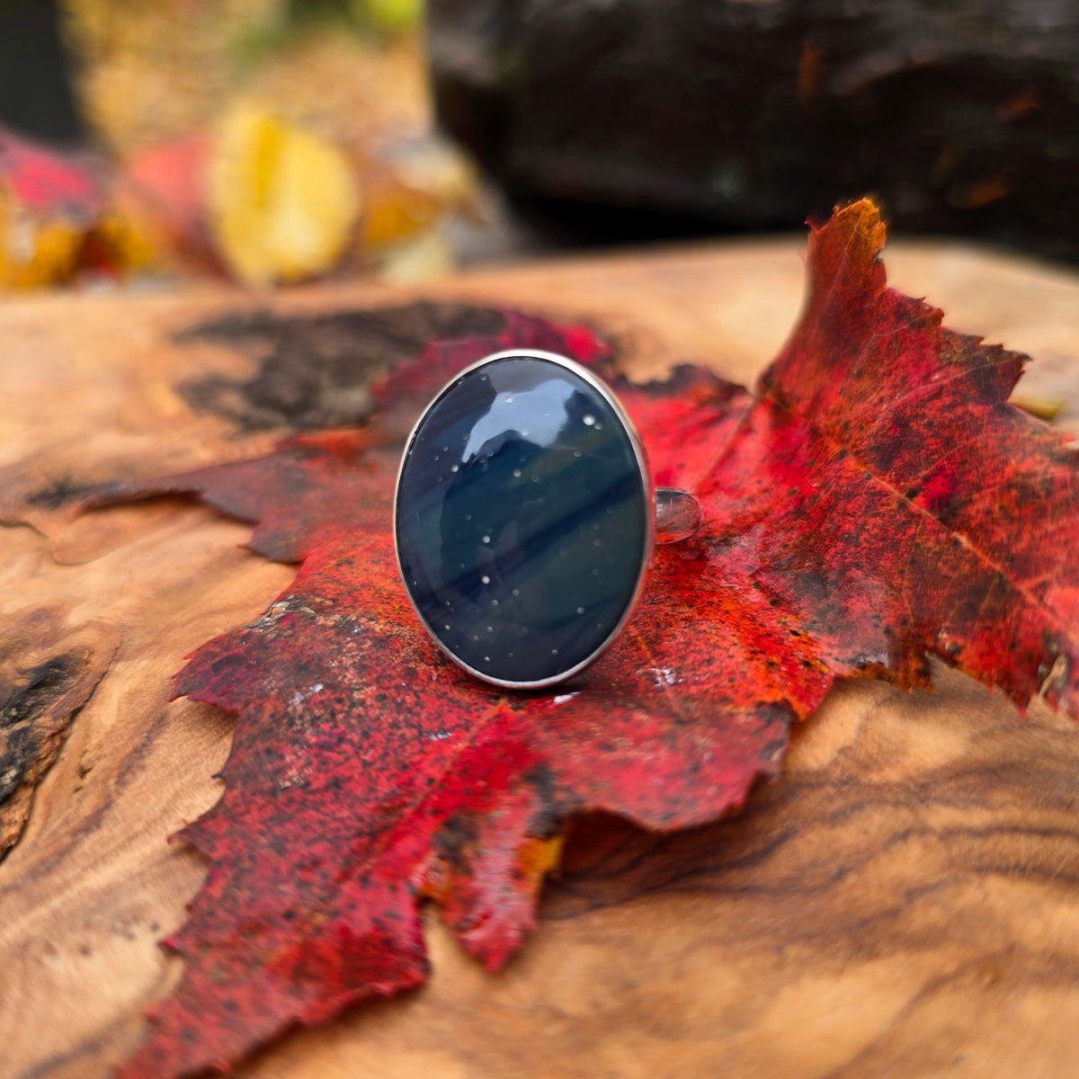Blue Leland Minimalist Sterling Silver Ring