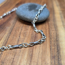 Load image into Gallery viewer, oxidized bowtie link detail sterling silver chain
