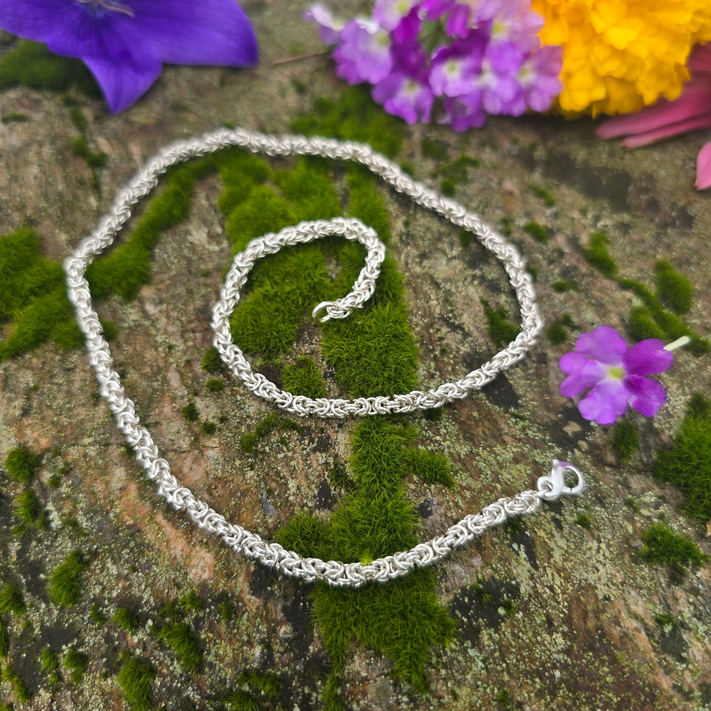 20 Gauge Handmade Byzantine Chain in Sterling Silver