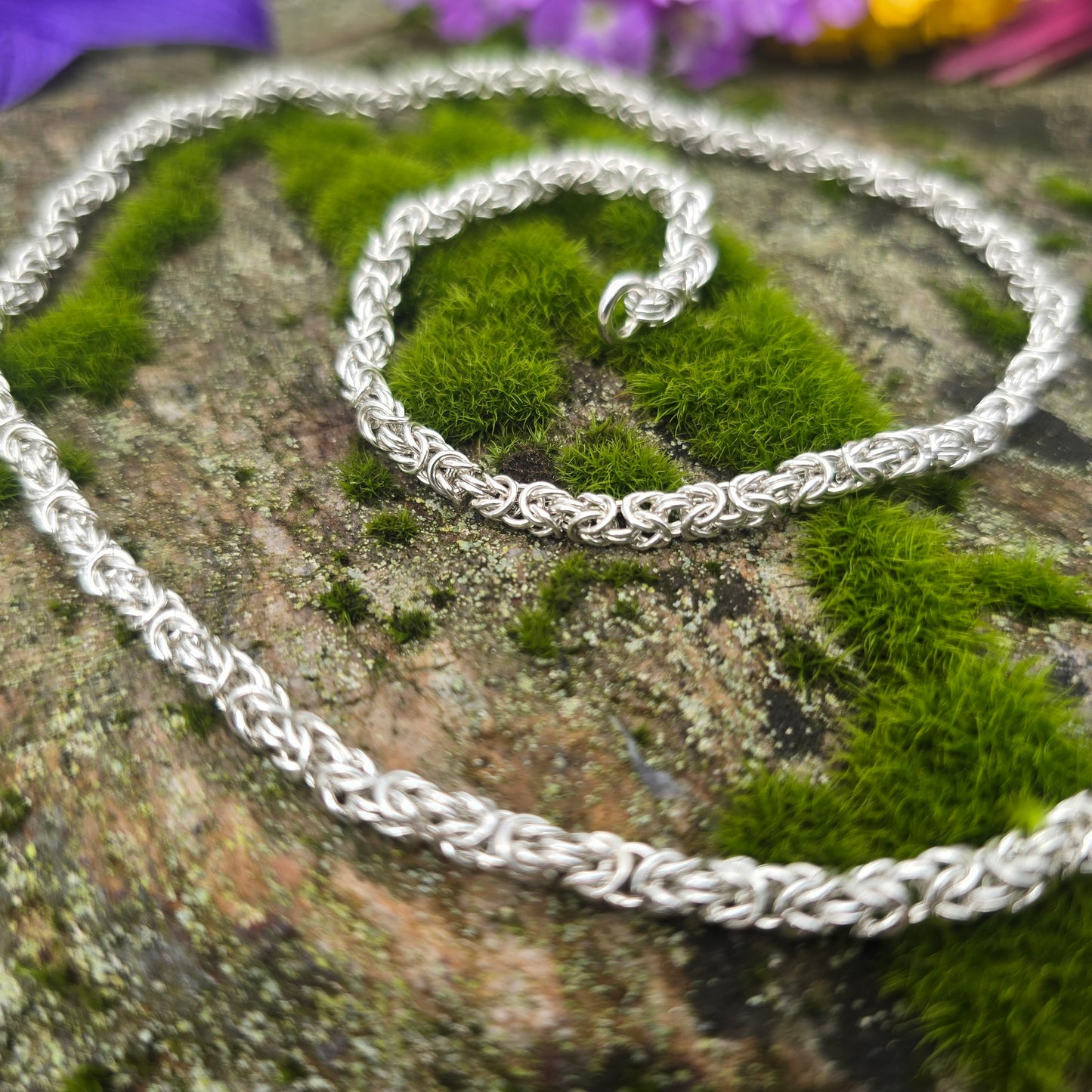 20 Gauge Handmade Byzantine Chain in Sterling Silver