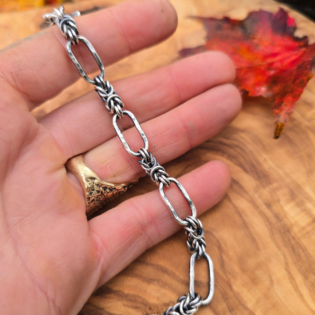 Byzantine & Heavy Paperclip Sterling Silver Chain Link Bracelet