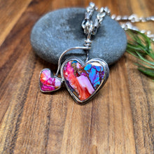 Load image into Gallery viewer, Mohave turquoise heart pendant sterling silver
