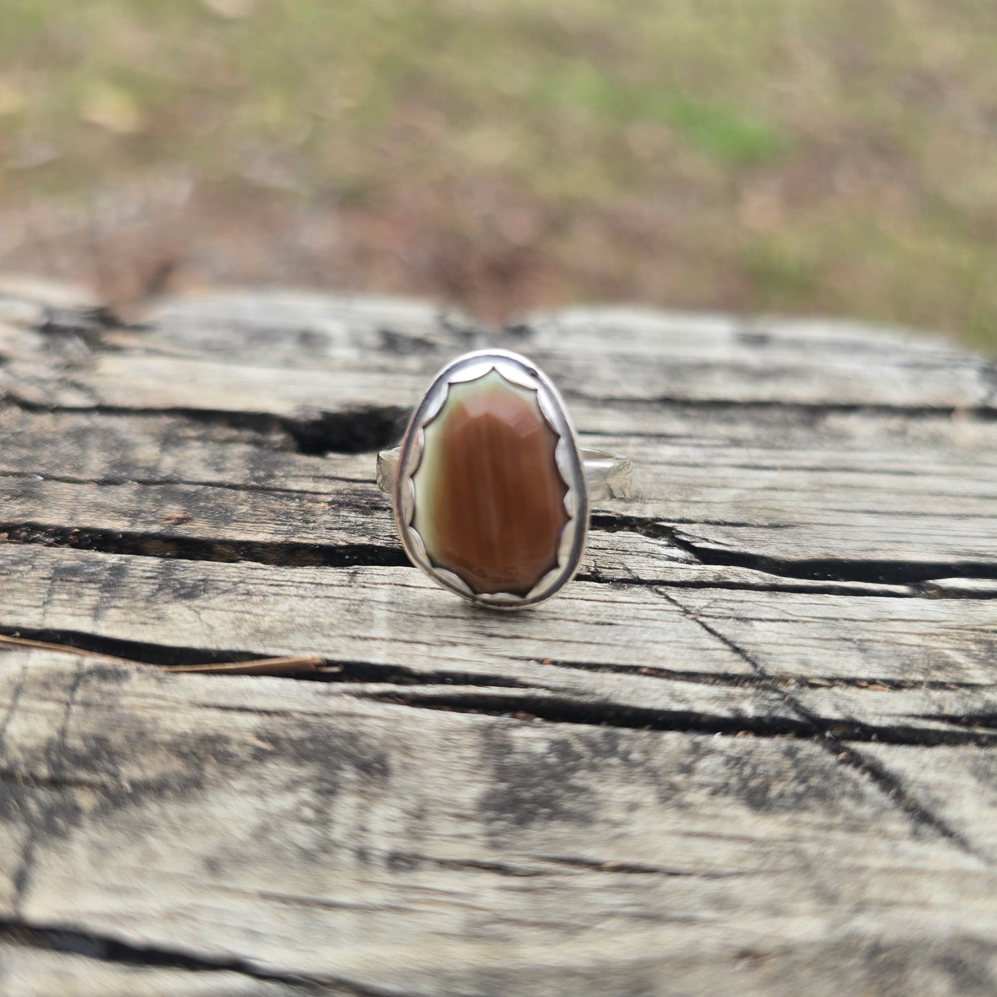 Imperial Jasper Hand-Forged Sterling Silver Ring