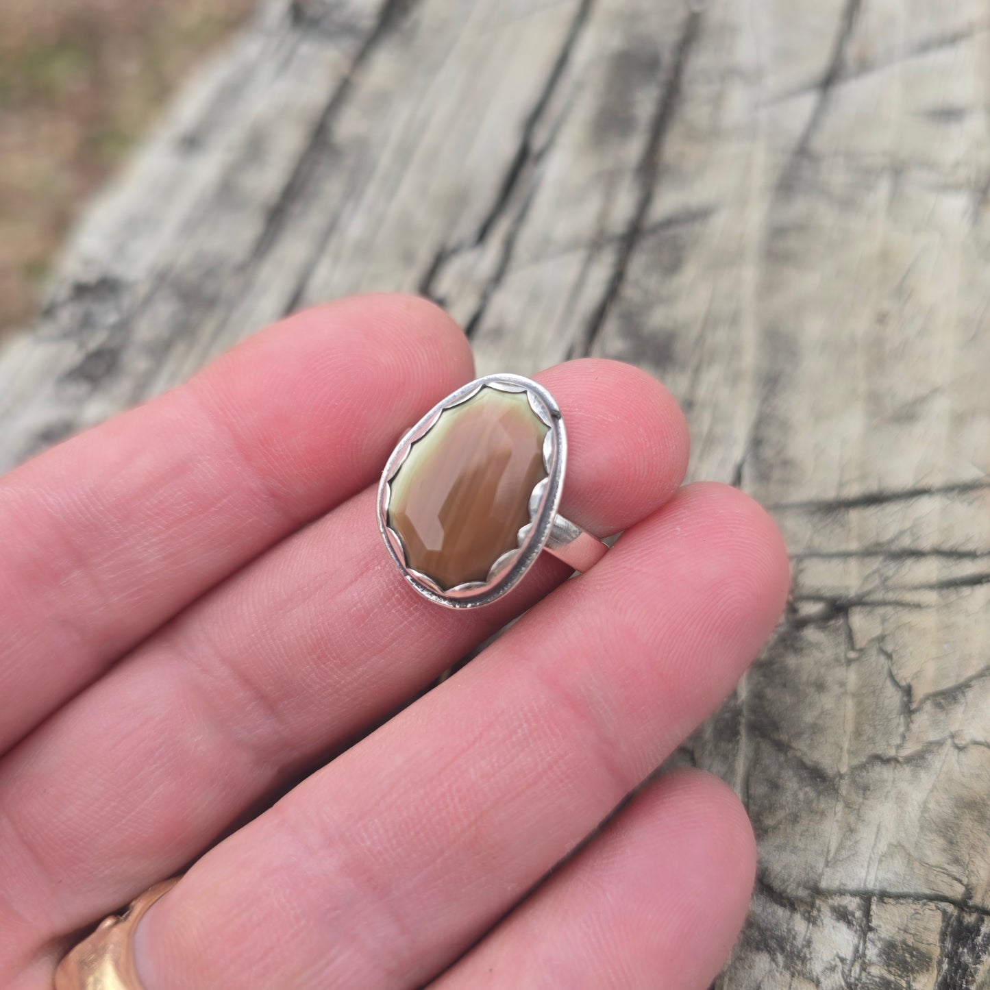 Imperial Jasper Hand-Forged Sterling Silver Ring