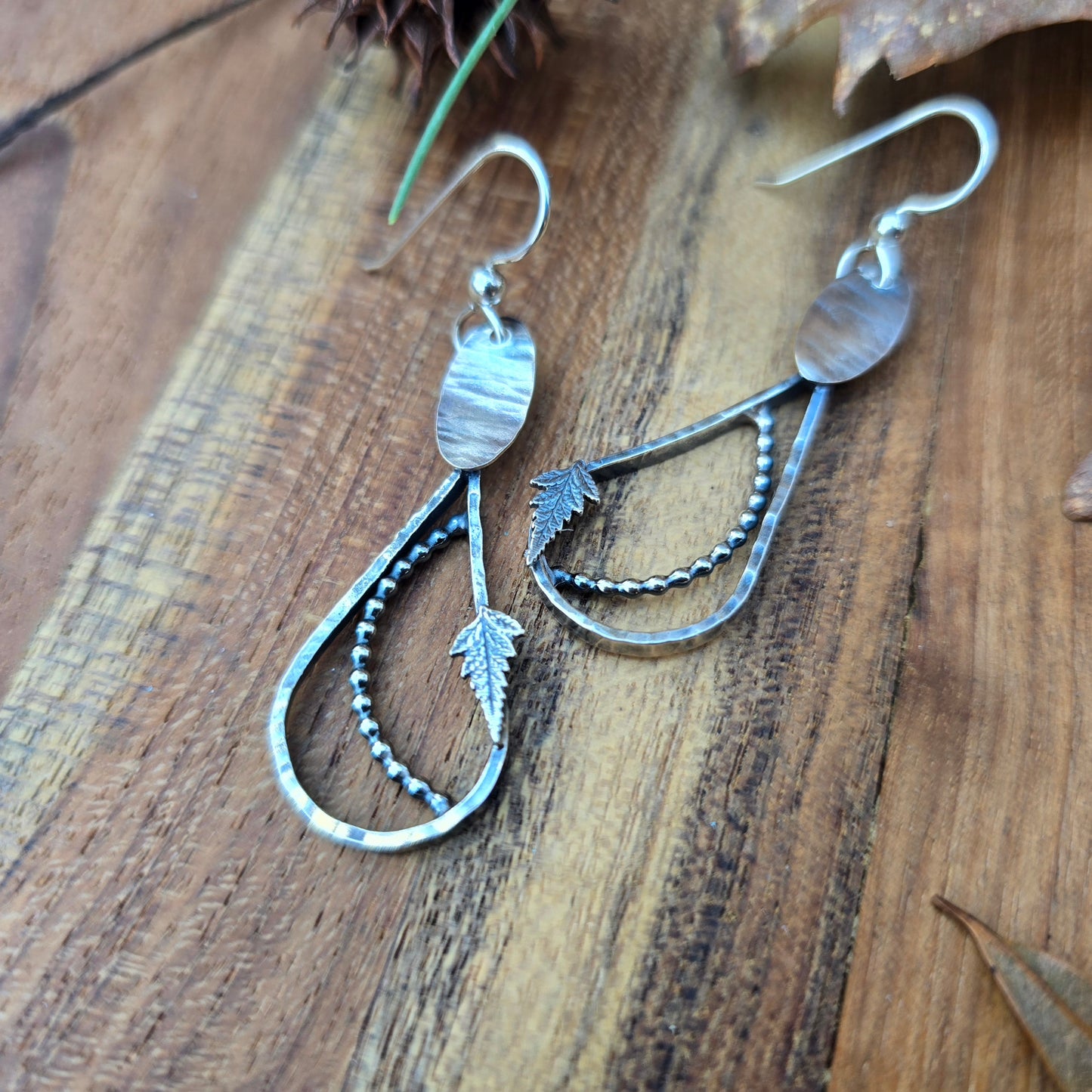silver fern earrings