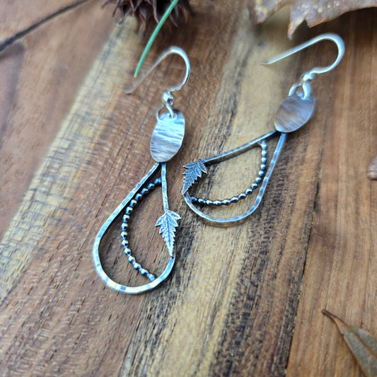 silver fern earrings