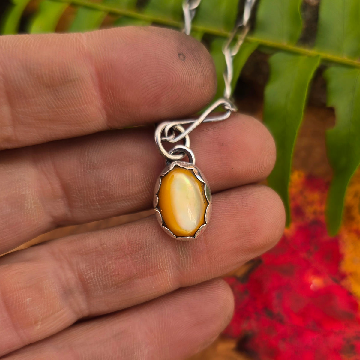 Golden Cat’s-Eye Minimalist Sterling Silver Pendant