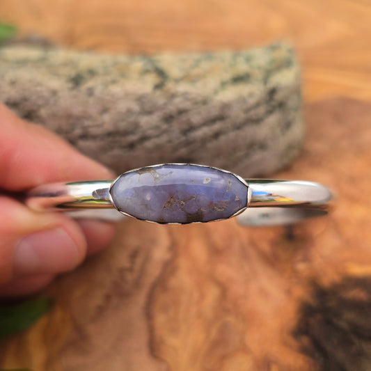 Purple Grape Agate Sterling Silver Cuff Bracelet