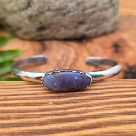Purple Grape Agate Sterling Silver Cuff Bracelet