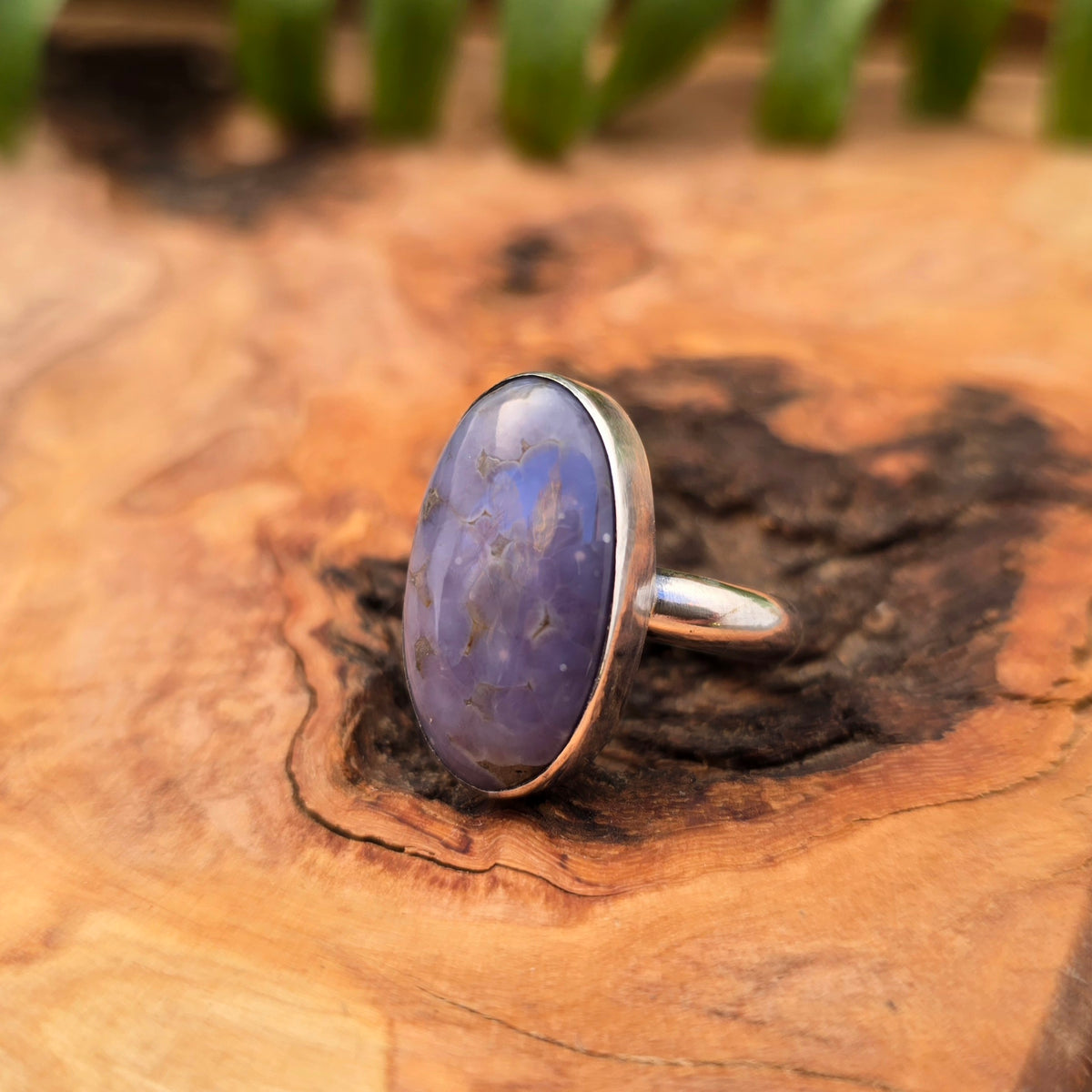 Purple Grape Agate Sterling Silver Ring