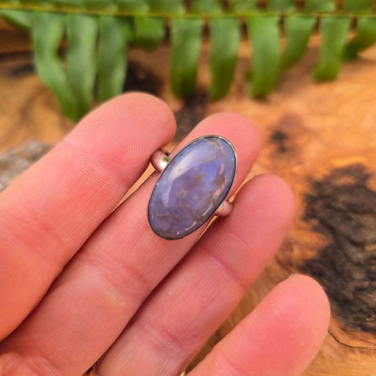 Purple Grape Agate Sterling Silver Ring