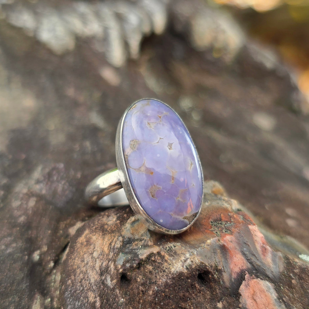 Purple Grape Agate Sterling Silver Ring