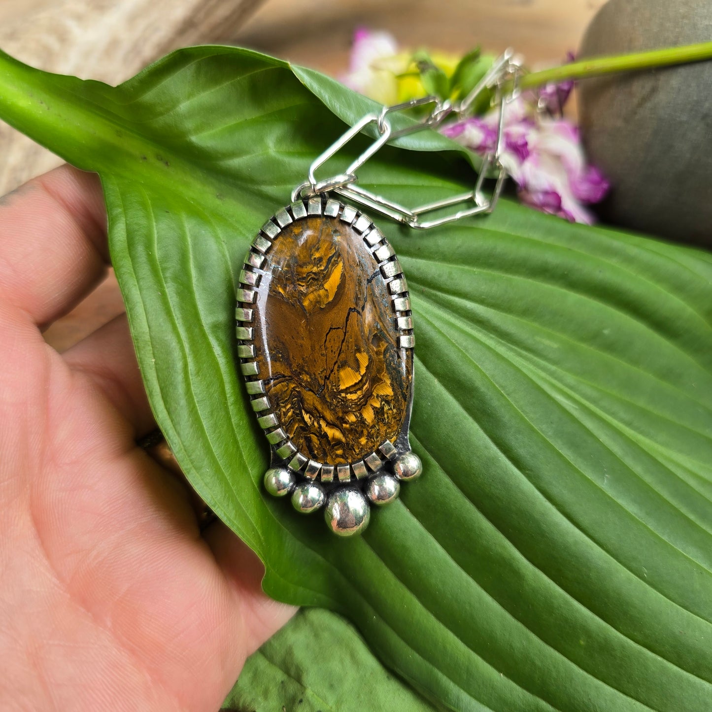 Heavy Duty Bronzite Pendant (One of a Kind) — 2.5″ Length