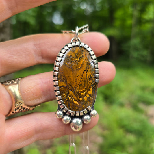 Heavy Duty Bronzite Pendant (One of a Kind) — 2.5″ Length