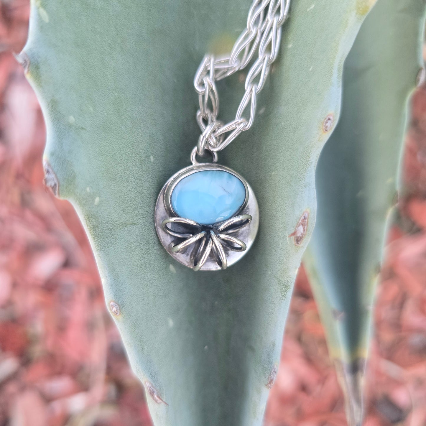 Larimar Spiral Pendant (One of a Kind) — 1.25″ Length