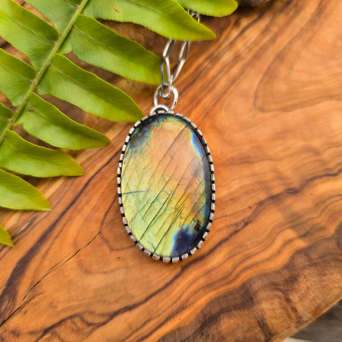Flashy Labradorite Statement Pendant