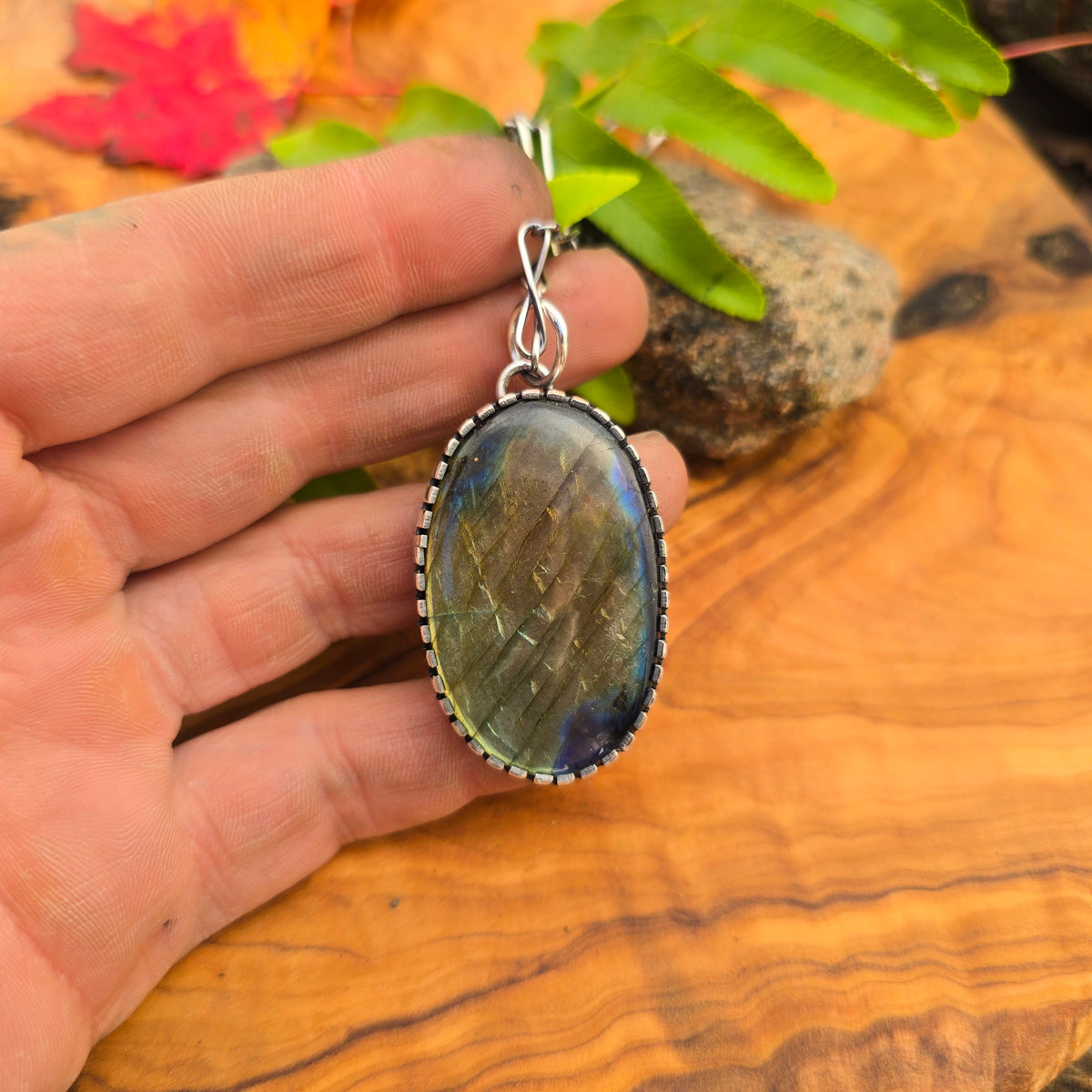 Flashy Labradorite Statement Pendant