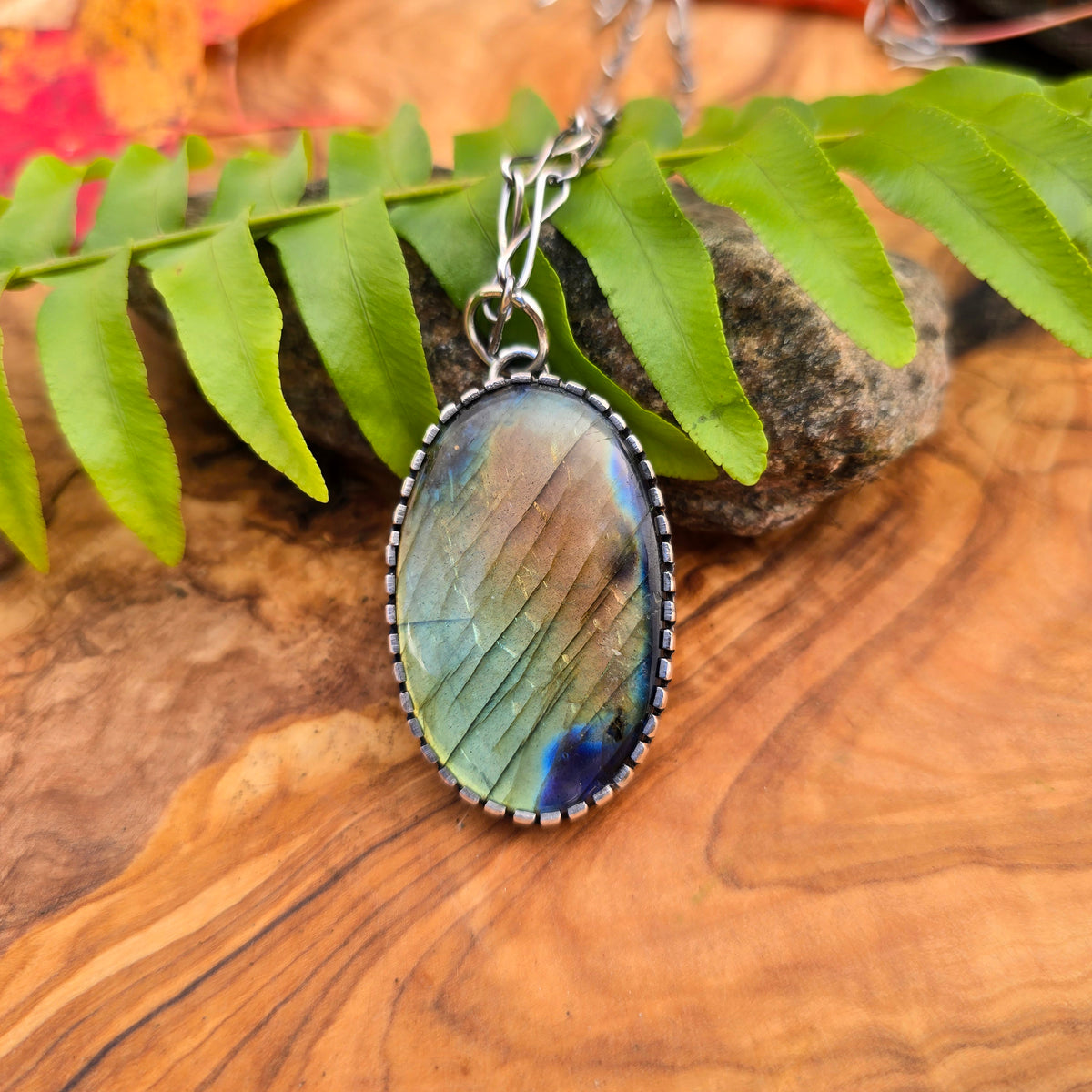 Flashy Labradorite Statement Pendant