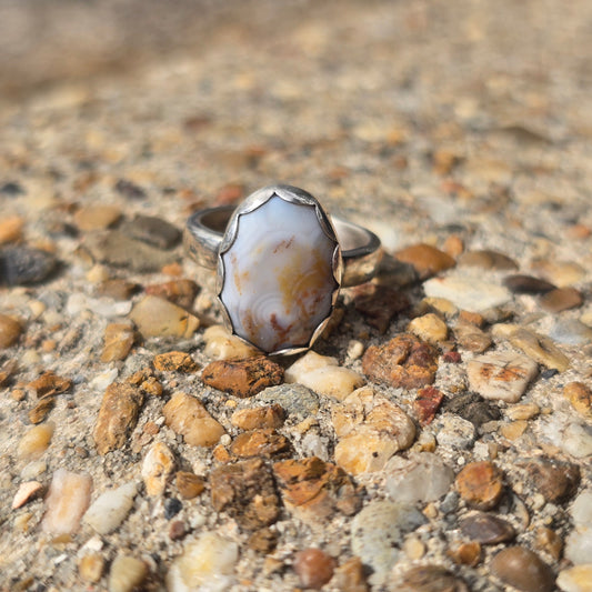 Ocean Jasper Ring in Hand-Forged Sterling Silver – Size 5