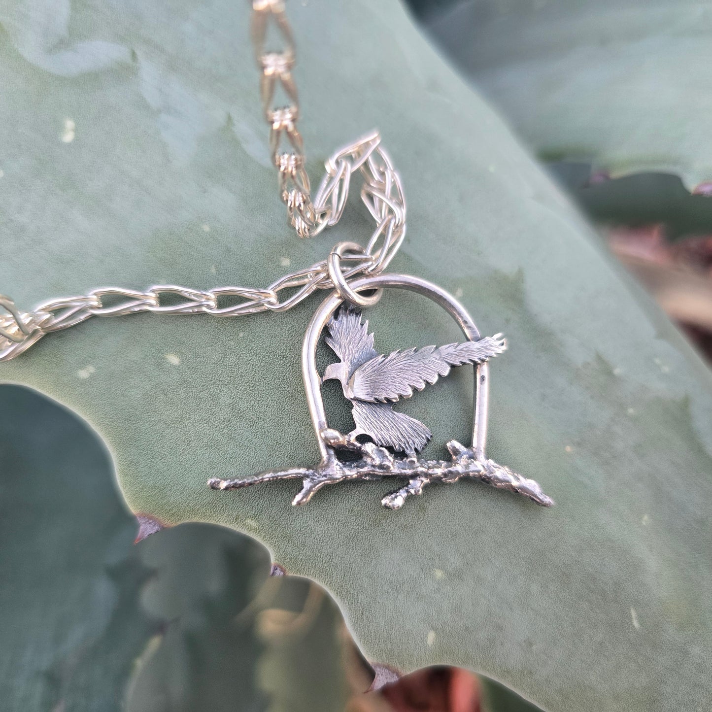 One-of-a-Kind Sterling Silver Raven Pendant — Hand-Sawn & Bench-Forged