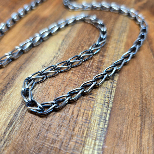 oxidized loop in loop detail sterling silver chain