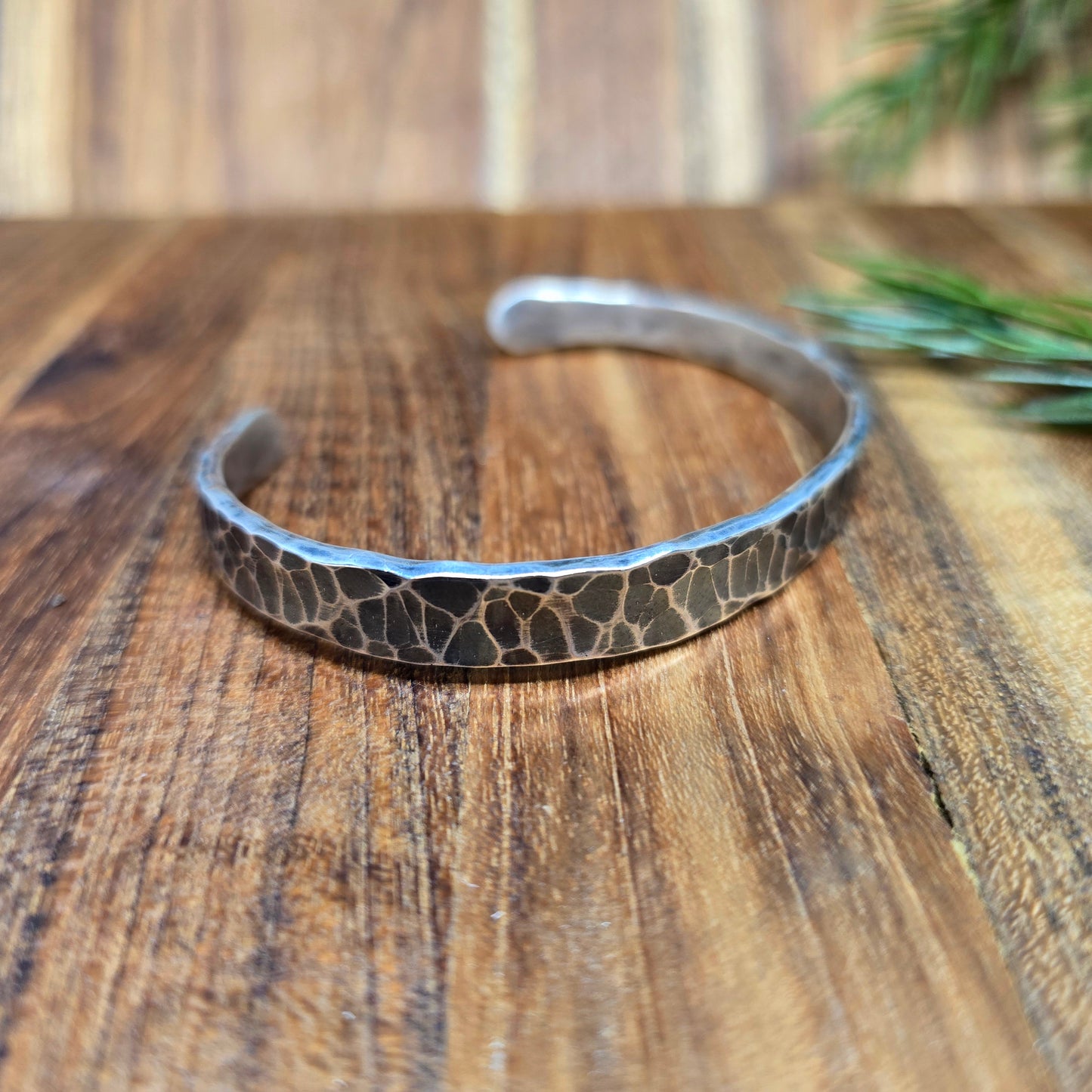 heavy duty oxidized sterling silver men’s cuff