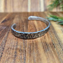 Load image into Gallery viewer, heavy duty oxidized sterling silver men’s cuff
