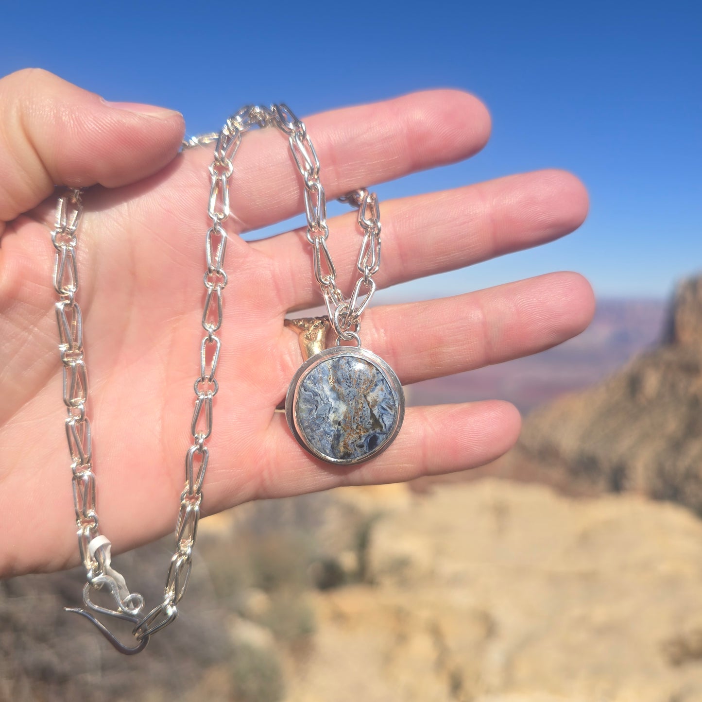 Pietersite Pendant in Hand-Forged Sterling Silver