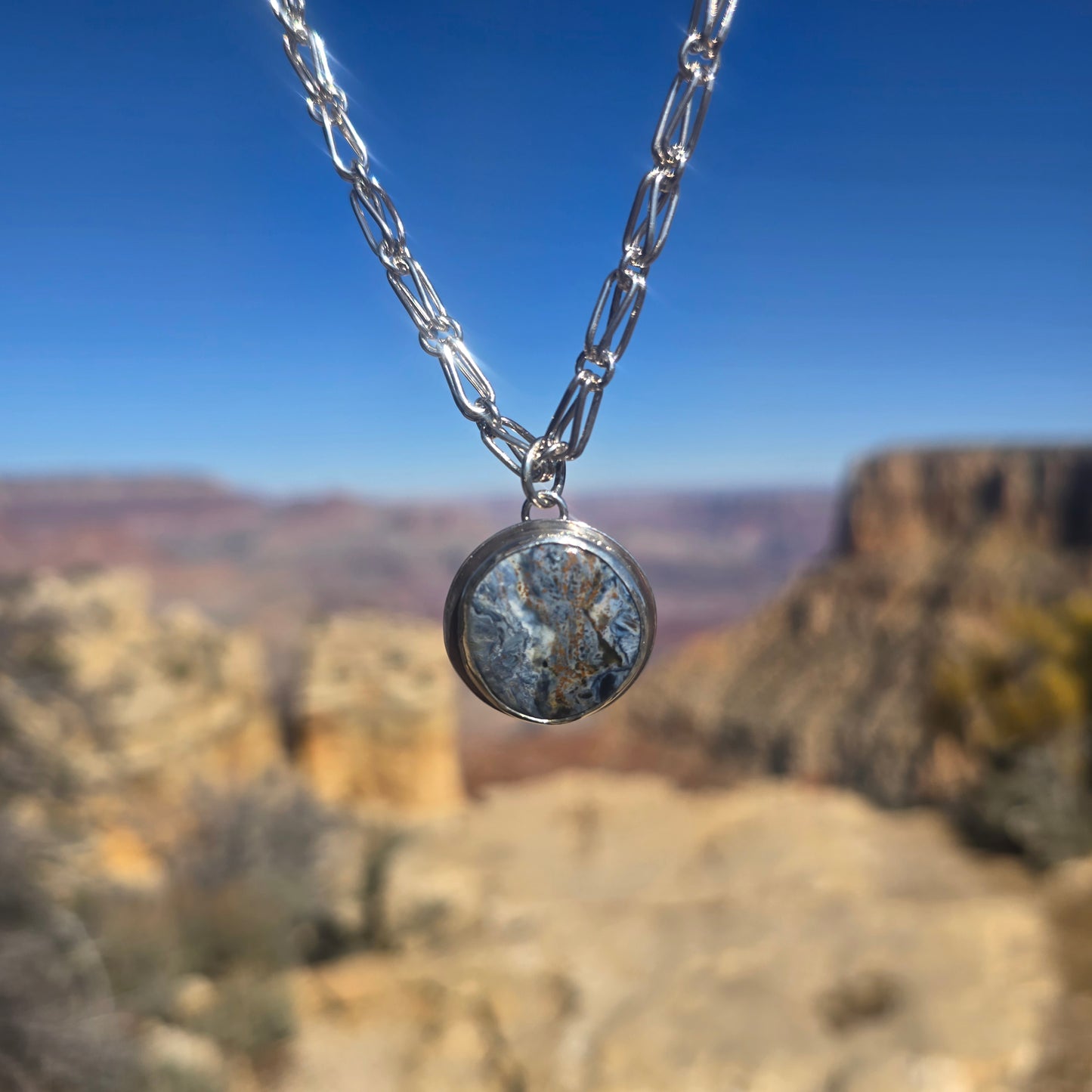 Pietersite Pendant in Hand-Forged Sterling Silver