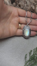 Load and play video in Gallery viewer, Flashy Rainbow Moonstone Pendant

