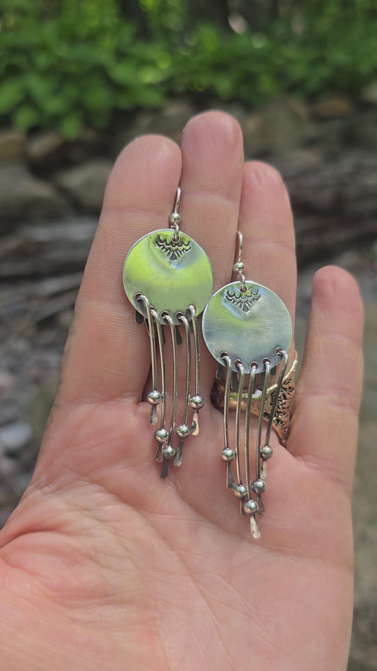 Southwest Fringe Hand-Forged Sterling Silver Earrings
