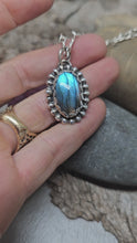 Load and play video in Gallery viewer, Vibrant Blue Flash Labradorite Pendant
