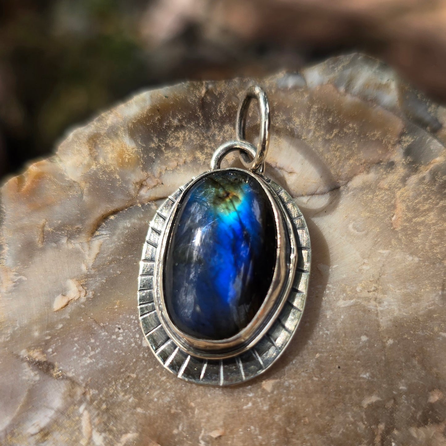 One-of-a-Kind Rainbow Flash Labradorite Pendant in Sterling Silver