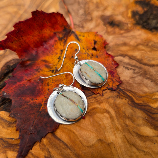 Royston Ribbon Turquoise Concho Earrings