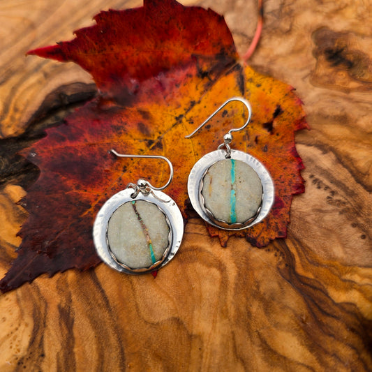 Royston Ribbon Turquoise Concho Earrings