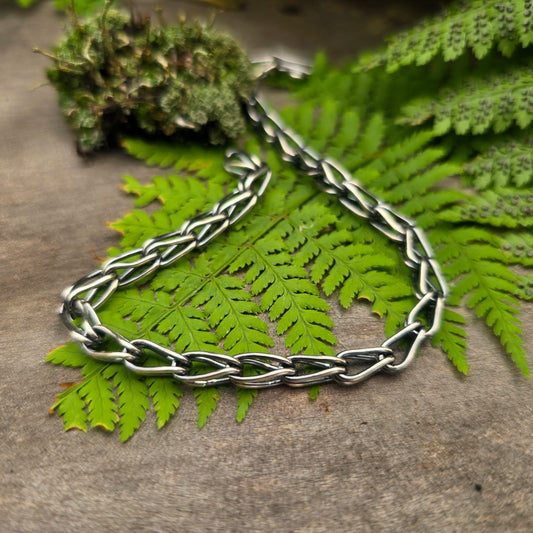 18 Gauge Hand-Forged Loop-in-Loop Sterling Silver Bracelet