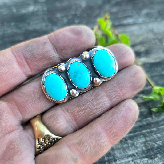 One-of-a-Kind Turquoise Statement Ring in Bench-Forged Sterling Silver