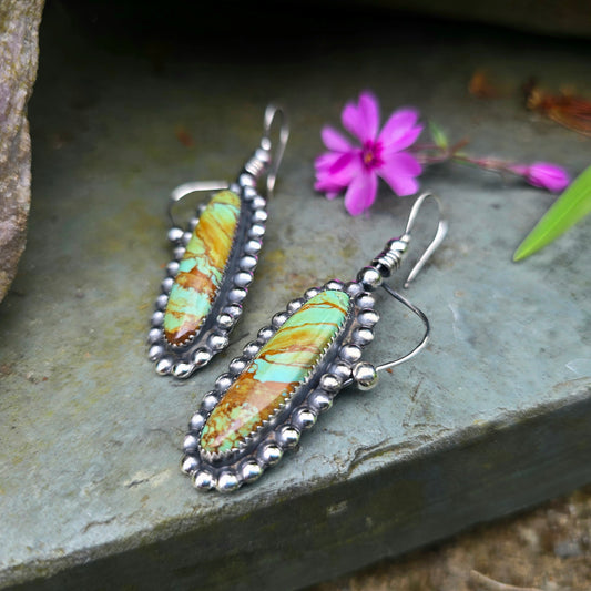 #8 Turquoise Sterling Silver Statement Earrings