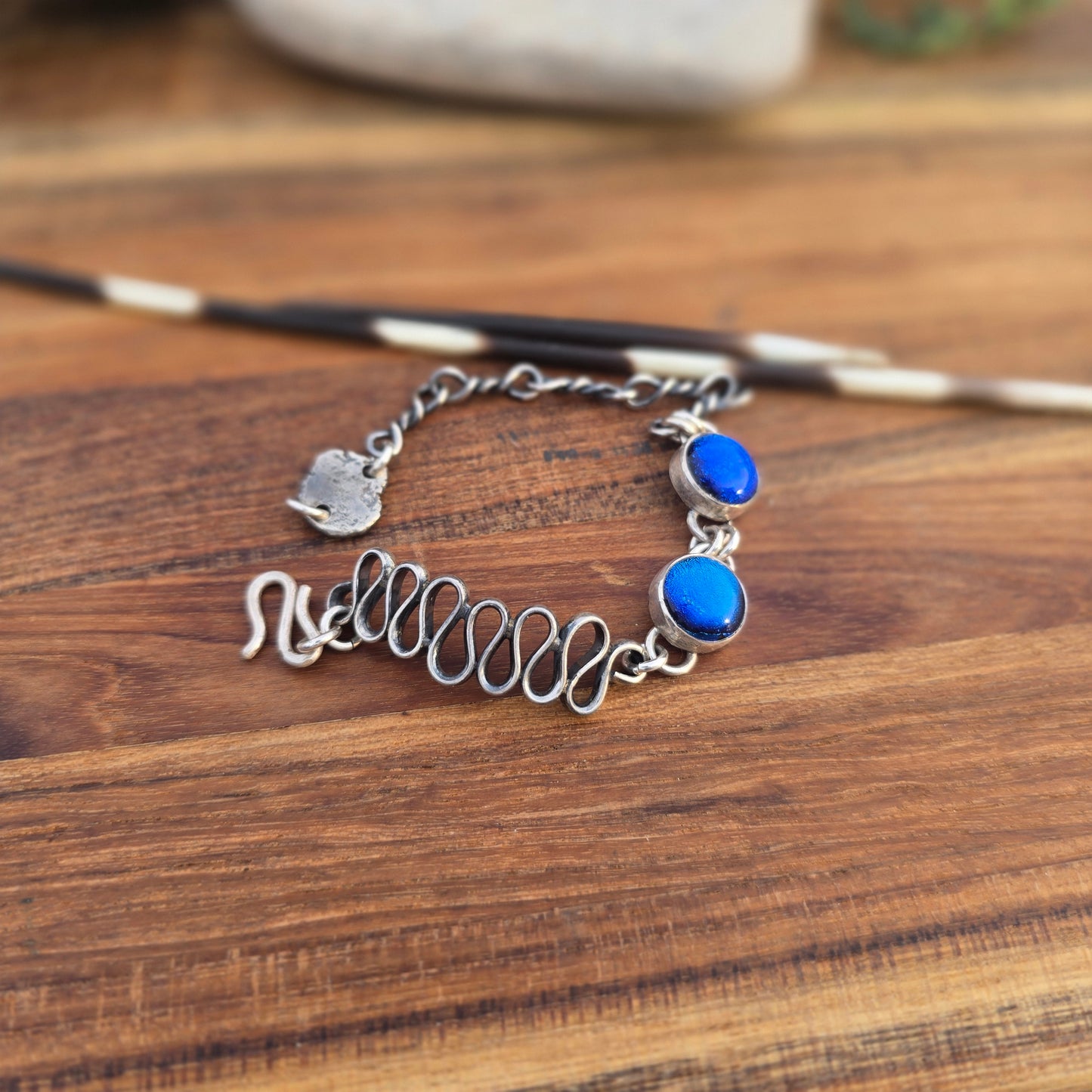 Electric Blue Dichroic Bracelet (One of a Kind) — Fits 6–6.5″ Wrist