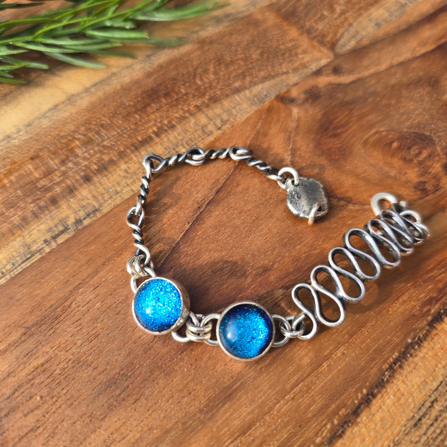 Electric Blue Dichroic Bracelet (One of a Kind) — Fits 6–6.5″ Wrist