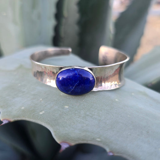 Asymmetrical Lapis Lazuli Cuff (One of a Kind) — Fits 6.5–7″ Wrist