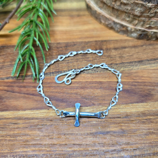 Adjustable sterling silver bracelet fitting