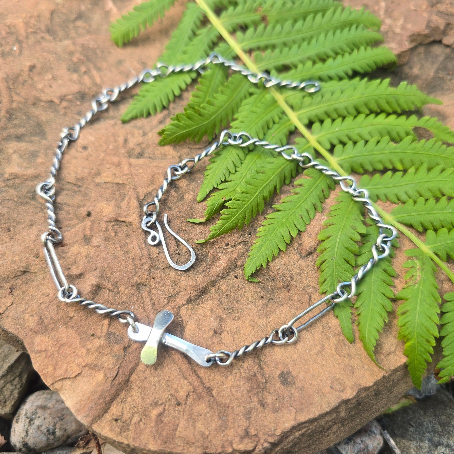 16 Gauge Faith Hand-Forged Sterling Silver Chain