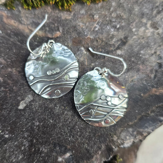 The River Disc Hand-Forged Sterling Silver Earrings