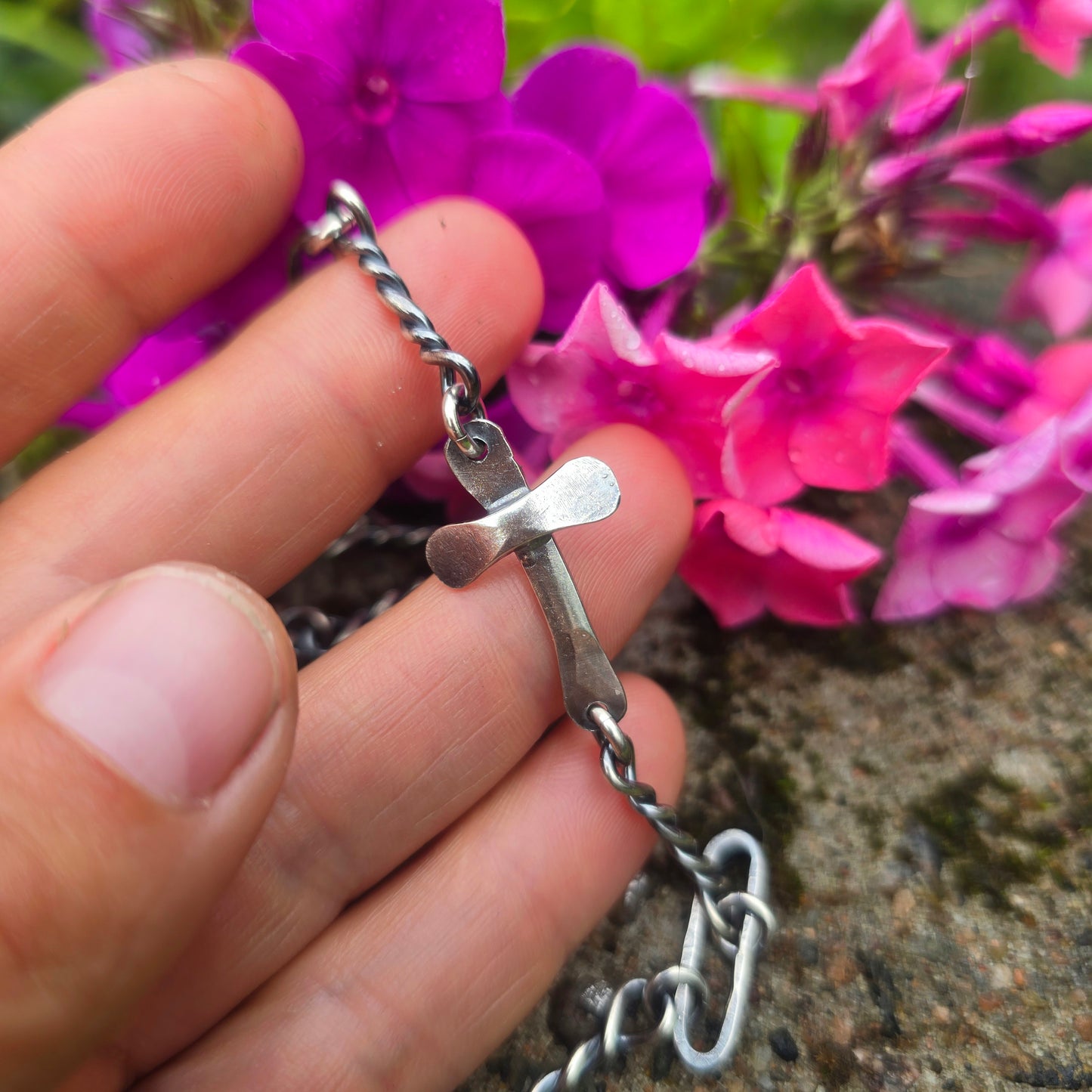 16 Gauge Faith Hand-Forged Sterling Silver Chain