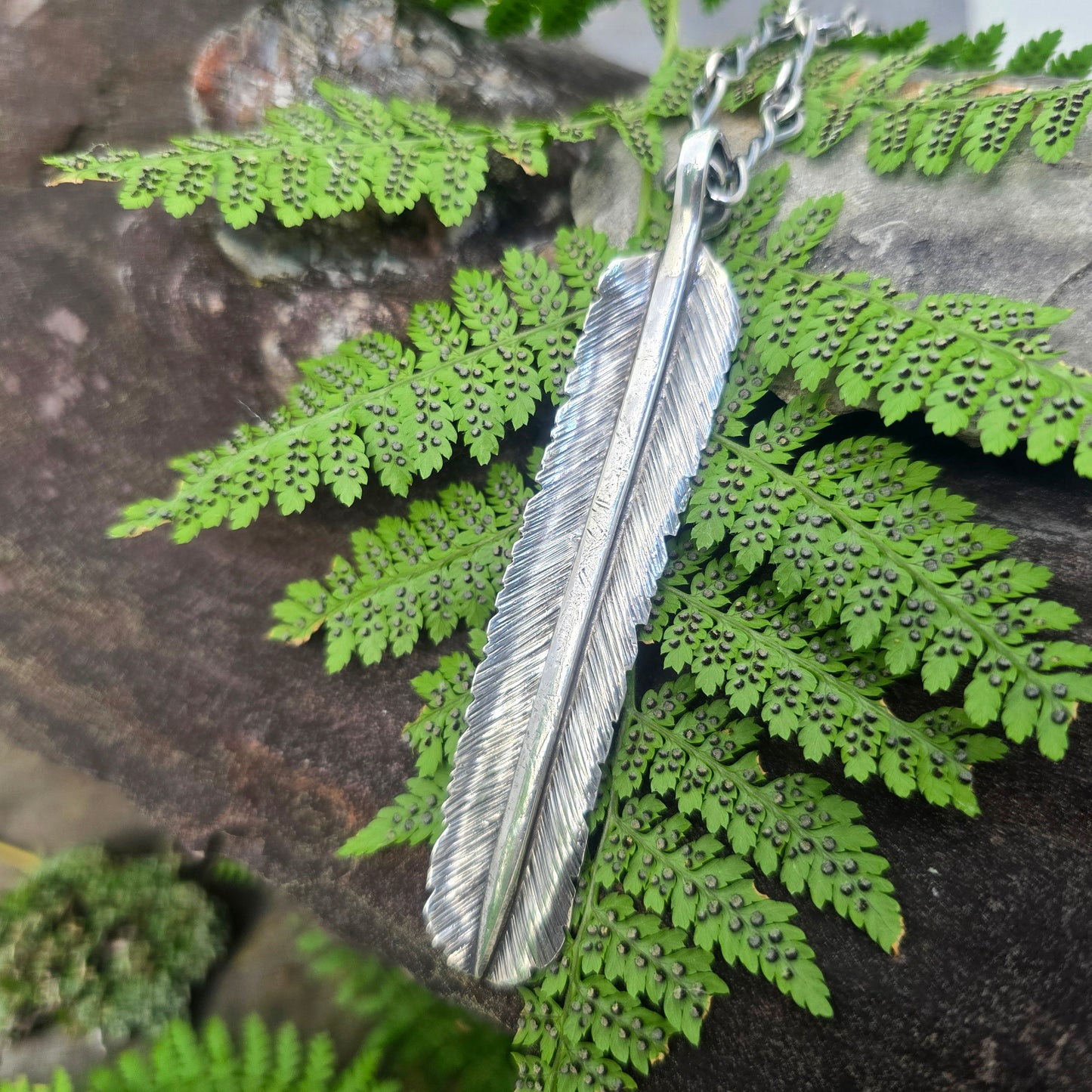 Heavy Feather Pendant