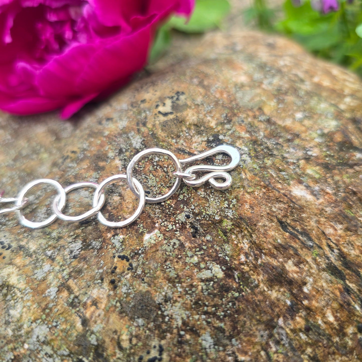 Textured Hoop Hand-Forged Sterling Silver Bracelet