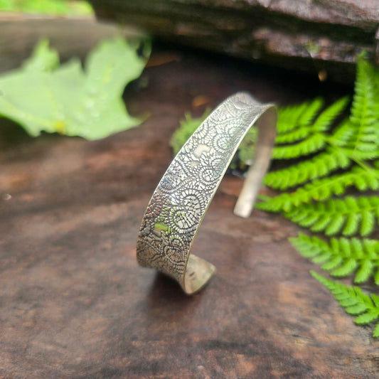 Asymmetrical Heart Hand-Forged Sterling Silver Cuff