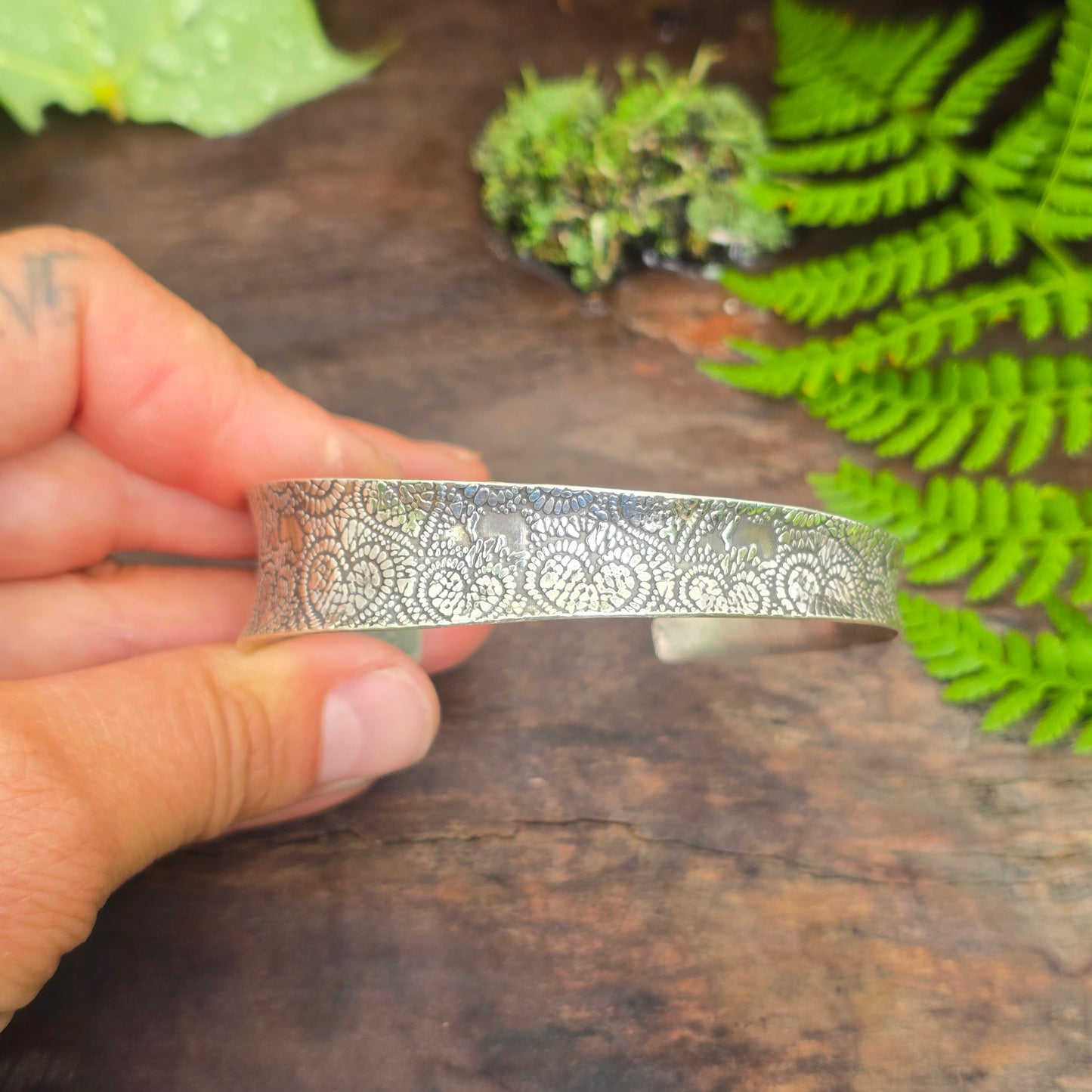 Asymmetrical Heart Hand-Forged Sterling Silver Cuff